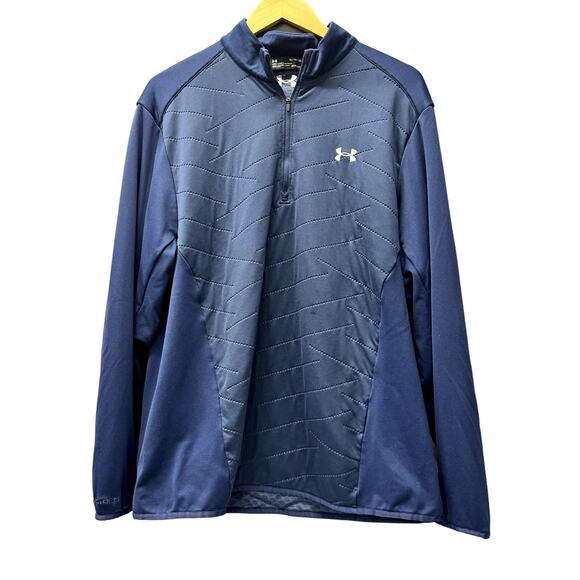 Under armour Jacket Mens XL Blue ColdGear 1/4 Zip Pullover Long Sleeve Storm Fit - Picture 1 of 8